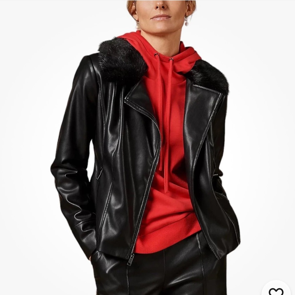 Jason Wu faux fur Collar biker jacket Sz 0